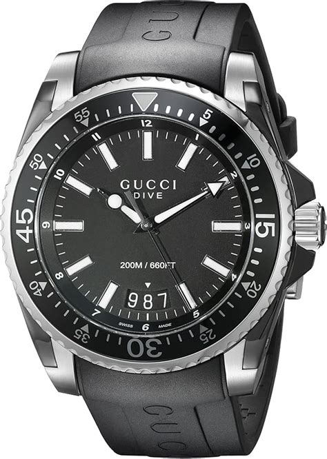 gucci dive watch on wrist